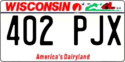 WI license plate 402PJX