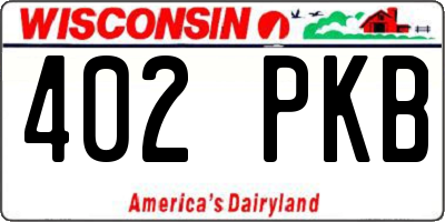 WI license plate 402PKB