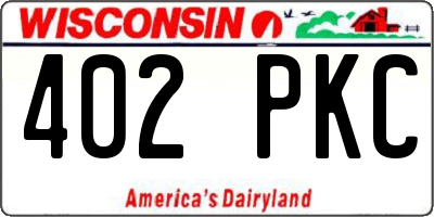WI license plate 402PKC