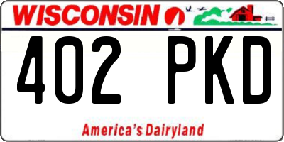 WI license plate 402PKD