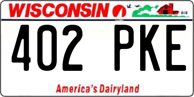 WI license plate 402PKE