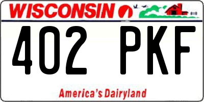 WI license plate 402PKF