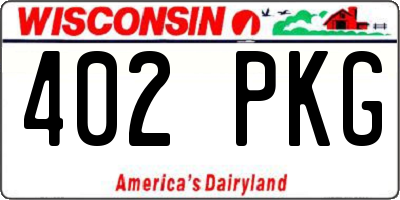 WI license plate 402PKG