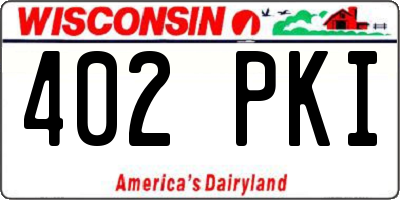 WI license plate 402PKI