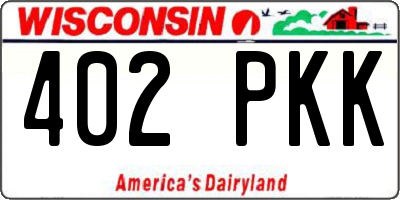 WI license plate 402PKK