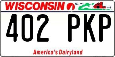 WI license plate 402PKP