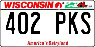 WI license plate 402PKS