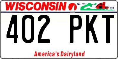 WI license plate 402PKT