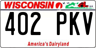 WI license plate 402PKV