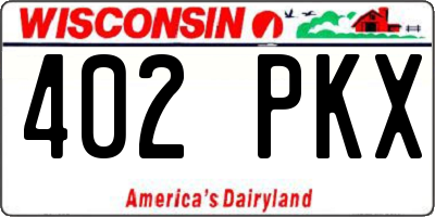 WI license plate 402PKX