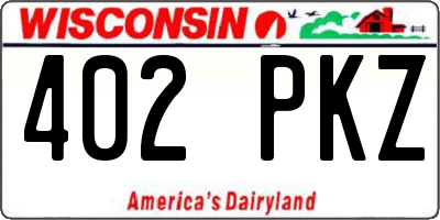 WI license plate 402PKZ