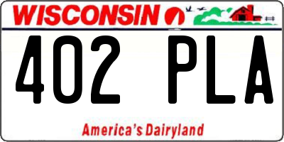 WI license plate 402PLA