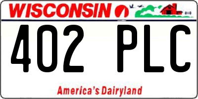 WI license plate 402PLC
