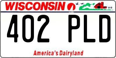 WI license plate 402PLD