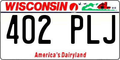 WI license plate 402PLJ