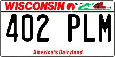 WI license plate 402PLM