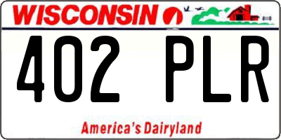 WI license plate 402PLR