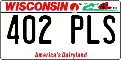 WI license plate 402PLS
