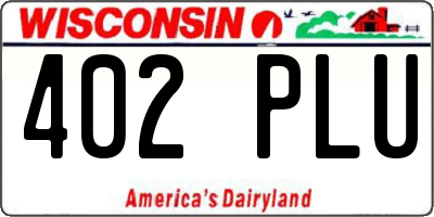 WI license plate 402PLU