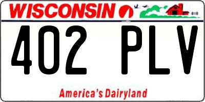 WI license plate 402PLV