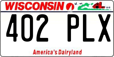 WI license plate 402PLX