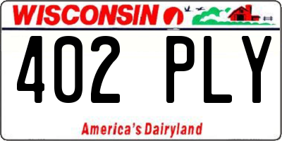 WI license plate 402PLY