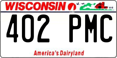 WI license plate 402PMC