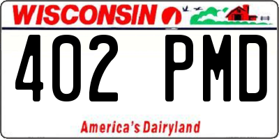 WI license plate 402PMD
