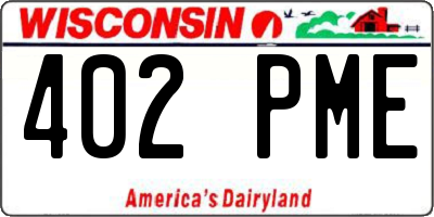 WI license plate 402PME