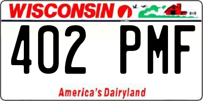WI license plate 402PMF