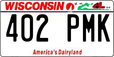 WI license plate 402PMK