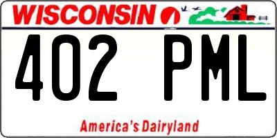 WI license plate 402PML