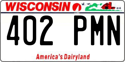 WI license plate 402PMN