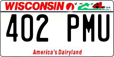 WI license plate 402PMU