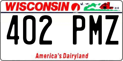 WI license plate 402PMZ