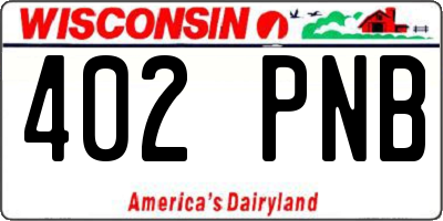 WI license plate 402PNB