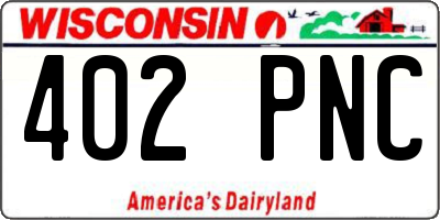WI license plate 402PNC