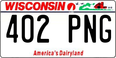 WI license plate 402PNG