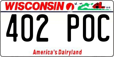 WI license plate 402POC