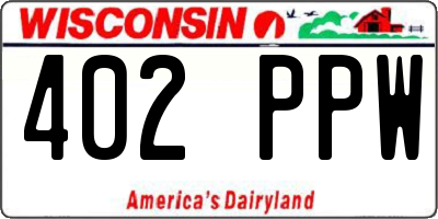 WI license plate 402PPW