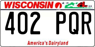 WI license plate 402PQR