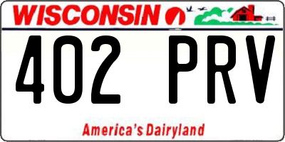 WI license plate 402PRV