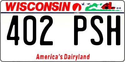 WI license plate 402PSH