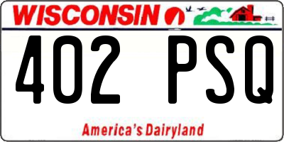WI license plate 402PSQ