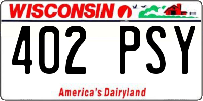WI license plate 402PSY