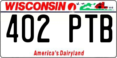 WI license plate 402PTB