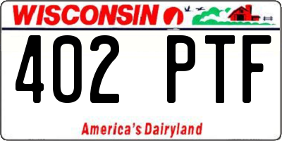WI license plate 402PTF