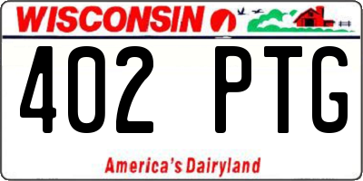 WI license plate 402PTG