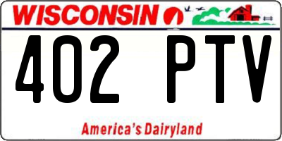 WI license plate 402PTV