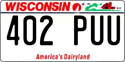 WI license plate 402PUU